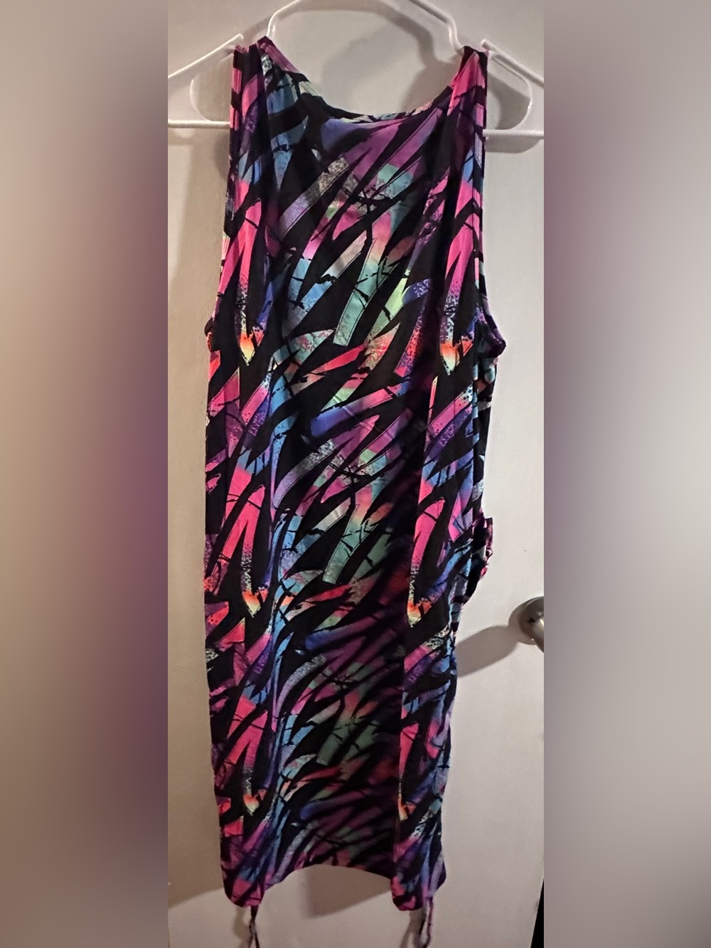 CVG M/L Abstract Pink & Teal dress